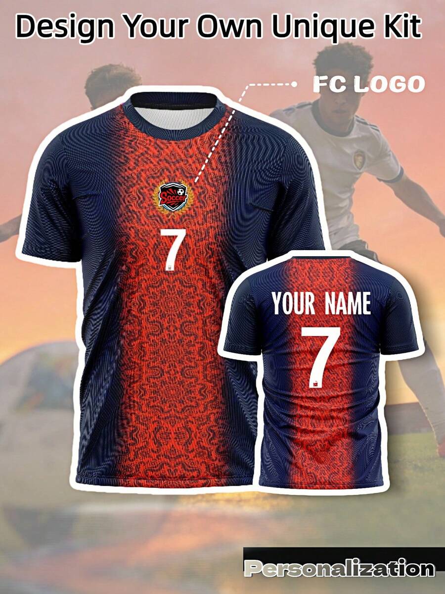 Áo bóng đá phiên bản đặc biệt World Cup Paris 2026 màu xanh hải quân - đỏ - Có thể tùy chỉnh tên và số, chất liệu thấm hút mồ hôi, áo thể thao nam tùy chỉnh cho mùa xuân/hè/thu. - Đỏ - Xem 1