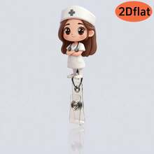 2D Cartoon Retractable Easy Clip, Grim Reaper Unicorn Cat ID Badge Holder, Nurse Doctor Teacher Work Badge Lanyard - One Size Fits All - View 19