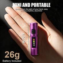 2件裝迷你LED COB鑰匙圈手電筒 USB充電式強光燈,附磁吸/筆夾,9種照明模式,適用戶外緊急工作 - 款式A - 查看 5