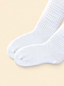 1双女士时尚白色毛绒袜，适合秋季日常穿着 - 彩色 - 查看 3