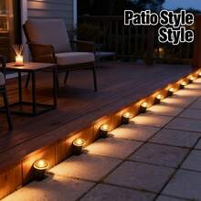 30Pcs Solar LED Pathway Lights Outdoor, 32Ft/10M,8 Modes, Solar Garden Lights Waterproof, Multi Color Landscape Stake Lights, In-Ground Yard Lawn Walkway Lights For Patio Backyard Camping Party Garden Decorr - ánh sáng ấm áp - Xem 9