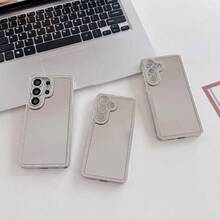 适用于三星 Galaxy S26 S25 S24 FE S23 Ultra Plus 的闪亮钻石镜面手机壳，镀层化妆镜防震保护套 - 銀色 - 查看 6