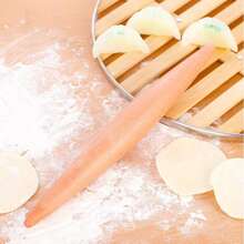 木制擀面杖 1 件，木制擀面杖，带面团擀面杖，用于擀饺子、馅饼、面包、饼干、披萨、饼干和粘土。 - 卡其色 - 查看 1