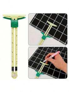 1/2件装 5合1缝纫尺，塑料滑动测量工具，适用于缝纫、测量和绗缝，理想的母亲节礼物，家用缝纫和手工用品 - 彩色 - 查看 7