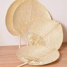 11.02 Inch/14.96 Inch Handmade Peach-Shaped Bamboo Folding Fan, Suitable For Summer Use, Artistic Fresh And Minimalist Creative Ultra-Light Bamboo Handheld Fan, Green - B - View 5