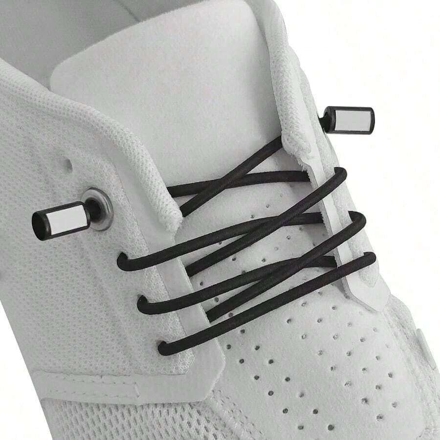 2.5MM Round No Tie Elastic Shoe Laces, 64 Stretchy Bungee Speed Tieless Shoelaces Sneakers - Initial - View 1