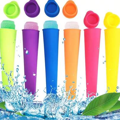 6pcs, Popsicles Molds, Reusable Silicone Popsicle Molds, Ice Pop Molds, Frozen Popsicle Maker With Lid For Popsicles Yogurt Sticks, Jelly Mold, Kitchen Tools Kitchen Accessories