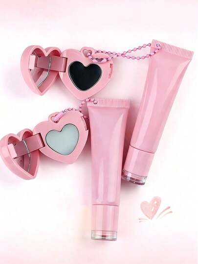 أنابيب ضغط قابلة لإعادة التعبئة فارغة جديدة، مجموعة علب مساحيق الظل والبودرة والخدود، سلسلة مفاتيح بلمسة قلب وردي لبلسم الشفاه، بلسم شفاه محمول جذاب بتميمة قلب ثلاثي الأبعاد، مثالي لترطيب الشفاه وتزيين الحقائب، مناسب لعشاق الموضة، مثالي للتنقلات اليومية والمدرسة والسفر والحفلات وكهدايا، تصميم محمول مدمج، متعدد الاستخدامات كبلسم شفاه وتميمة حقيبة، دليل هدايا عيد الحب، هدايا عيد الحب الميسورة التكلفة، أحد أيام الأحد المقدسة، عيد الأم