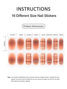 Bộ 16 miếng dán móng tay gel bán khô, màu be thạch, không cần đèn UV, chất lượng salon, bền lâu. - Màu Hồng  San hô - Xem 4