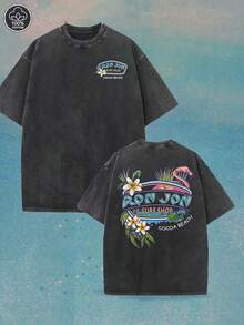 Super Value Hot  T-Shirt (230 Pure Cotton T-Shirt) Men's T-Shirt, Surf Shop Graphic T-Shirt, Street Style Suitable As A Gift For Fans - 黑色 - 查看 6