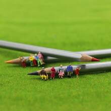 99件套微缩涂装模型人偶套装，比例1:75-1:00 - 火车站及城市场景乘客，娃娃屋角色扮演人物，完美适用于火车模型布局和建筑项目 - 迷你人 - 查看 10