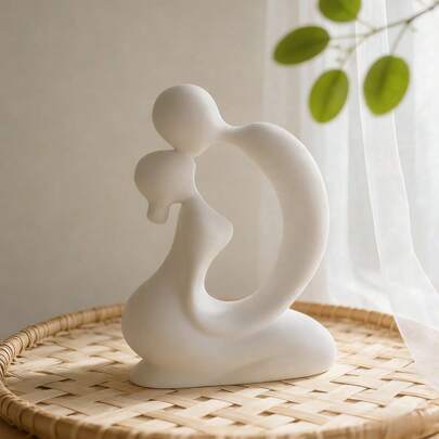 Künstlerische Statue eines Paares in Umarmung - Herzförmiges Design Heimdekoration, geeignet für Bücherregal und Schreibtisch Dekoration im Schlafzimmer/Büro, ideales Hochzeits-/Jahrestags-/Valentinstags-Geschenk