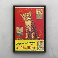 1 قطعة ملصق طباعة قطة مدخنة عتيقة بدون إطار، إعلان رجعي - 5 - مشاهدة 1