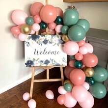 35 quả bóng bay cao su màu xanh lá cây nhạt, hồng nhạt và vàng kim loại kích thước 10 inch, thích hợp cho tiệc mừng em bé, sinh nhật, hoặc chủ đề rừng rậm. - A-1 - Xem 3