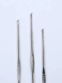 3支装不锈钢钩针，1.5毫米，美规8号，编织针，DIY手工毛线缝纫针，母亲节礼物，DIY编织工具 - 銀色 - 查看 7