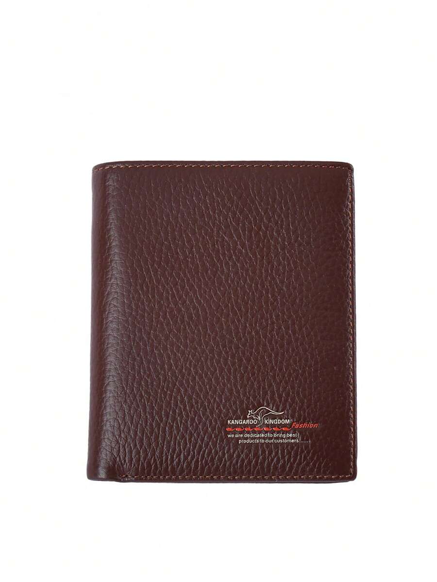 Fashion Men Wallet Genuine Leather Short Design Male Pocket Card Holder Wallet - Brown - View 1