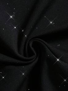 男士夏季星空亮片T恤，圆领休闲上衣，适合运动、街头穿搭、日常穿着、通勤和户外活动 - 黑色 - 查看 8