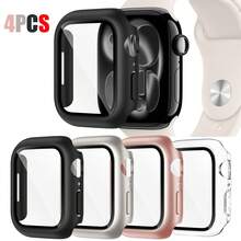 6pcs Or 4 Packs Or 2Pcs Pc + Tempered Glass All-In-One Watch Case, Anti-Drop Stylish Protective Cover, Compatible With Apple Watch Case 40/41/42/44/45/46/49mm, Compatible With Apple Watch Series Ultra/Se/11/10/9/8/7/6/5/4/3/2/1, Smart Watch Accessories Men Women - 4PCS - View 32
