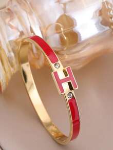 1 Stück 18K vergoldetes H-förmiges Armband für Frauen, exquisiter Schmuckarmband, perfektes Geschenk für Frauen zu Ostern, Weihnachten, Muttertag (ohne Geschenkbox) - Buchstabe H - Übersicht 14