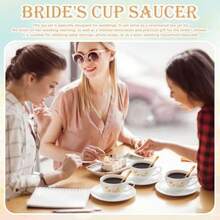 Rtteri - Juego de tazas de té y platillo para novia 7 onzas juego de tazas de té de porcelana para decoración de fiestas té de novia café elegante victoriano verde claro floral - Verde claro - Ver 4