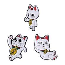 1 pieza Broche de gato que lleva dinero con diseño de dibujos animados lindos, insignia de metal creativa, accesorio para ropa, mochila, pin, regalo, medalla - C - Ver 6