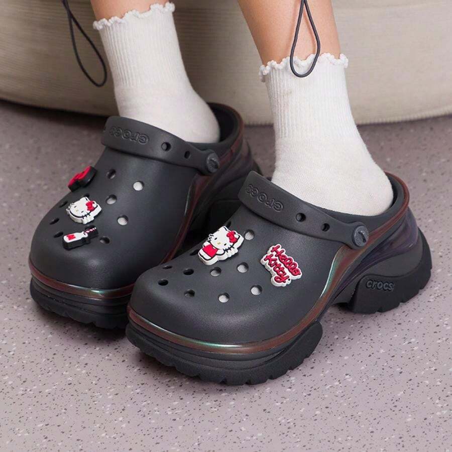 Dép lê/sandal nữ kiểu retro ClogBAE Little Dolphin, dép lê đơn giản thoải mái hàng ngày, kiểu dáng mùa hè 2026, mã sản phẩm 212811-0LD - đen - Xem 1