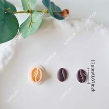 咖啡豆饰品制作套装、咖啡拿铁拉花软陶耳环切割器、食品饮料系列饰品制作软陶切割器 - 米色 - 查看 15