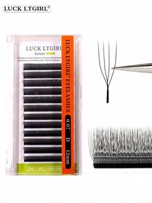 12 Rows 0.07 D 4D U-Shape Eyelash Extensions, Premium U-YY Lashes, Lash Tech Supplies,Soft & Fluffy Premade Fans Lash Clusters, False Eyelashes - D - View 8
