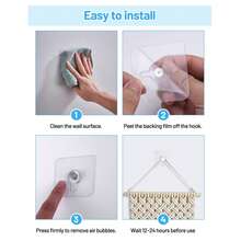 50个/包 免钉挂钩，免钉墙钩，粘性墙钩，防水防油，相框挂钩，适用于厨房、浴室、卧室 - 彩色 - 查看 2