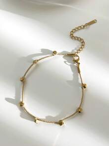 1 chiếc vòng tay nhiều lớp đính đá tự nhiên, mạ vàng 18K, thiết kế độc đáo, chất liệu thép không gỉ. - màu nâu - Xem 4