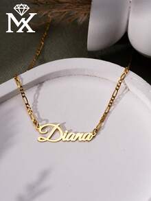 Personalized Gold Name Necklace, Comes With Any Necklace, Customized Name Necklace, Personalized Nameplate Necklace, Customized Gift For Her, Christmas Gift - Multicolor - View 6