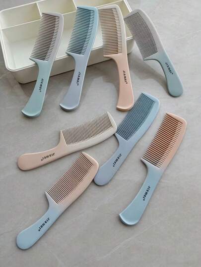 1把随机颜色双色厚梳，彩色喷漆塑料梳，时尚发饰