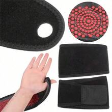 1pc Comfortable Self-Heating Wrist Support With Adjustable Compression Strap, Suitable For Daily Office, Sports And Fitness - Black - View 4