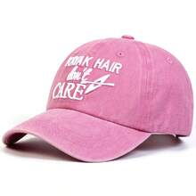 1pc Women's "KAYAK HAIR DON'T CARE" Embroidered Washed Baseball Cap, Fashionable Adjustable Sun Protection Casual Hat Suitable For Spring/Autumn Outings, Travel, Beach, Party - Multicolor - View 12