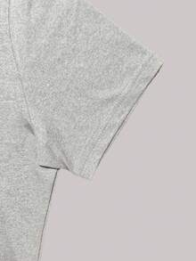 Solid Color Cropped T-Shirt, Y2K Spring/Summer Short-Sleeved Cropped Top, Women's. - 淺灰色 - 查看 4