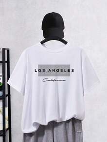 Camiseta de talla para hombre con estampado de letras - Blanco - Ver 3