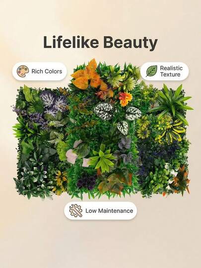 人造植物墙饰，室内外花园围栏装饰，仿真绿植墙，人造花卉艺术，适用于订婚、婚礼、派对、聚会等场合