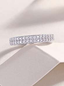 1pc 925 Sterling Silver Elegant Luxury Moissanite Ring, Ideal Gift For Engagement, Wedding, Birthday, Anniversary, And Bridal Jewelry - Style 7 - View 6