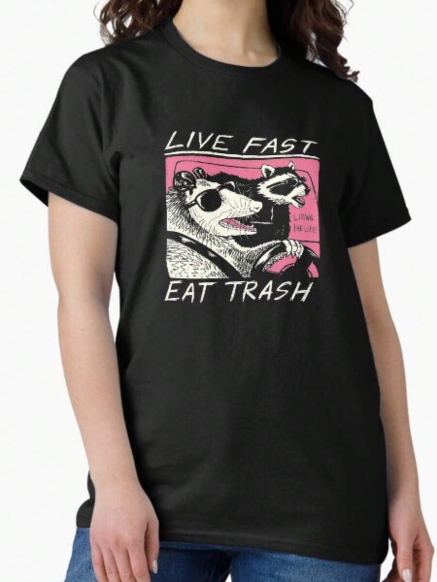 Item Preview, Live Fast! Eat Trash! Designed And Sold By Vincenttrinid - Black - View 1