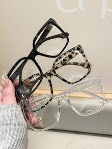 1/3副方形塑料电脑眼镜框，适用于电脑、游戏、电视、智能手机，可缓解眼疲劳，轻便时尚的光学眼镜 - 彩色 - 查看 2