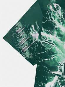 男士舒適夏季T恤，創意狗狗印花短袖上衣，透氣休閒日常穿著，休閒戶外上衣 - 彩色 - 查看 3