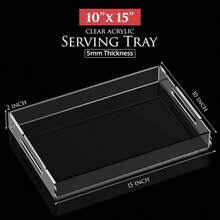 1pc Acrylic Tray, Transparent Fruit Plate, High-End Hotel Home Use Storage Organizer, Acrylic Cosmetic Box - Clear - View 3