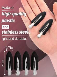 30pcs Creaseless Hair Clips, Crease-Resistant Hair Clips For Hairstyling And Makeup Application - Black - View 4