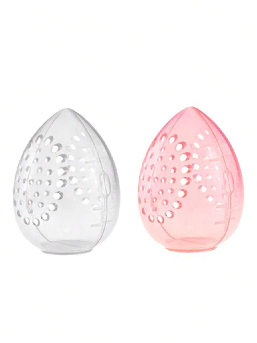 1/5pcs Makeup Sponge Organizer, Egg-Shaped Transparent Frame Makeup Sponge Drying Box, Suitable For Vacation, Beach, Bathroom, Bedroom, Large Capacity - Multicolor - View 1