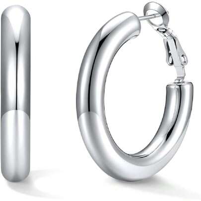 Arracadas De Plata Arete Aros Plata/Oro 20/30/40/60/80Mm Minimalistas Acero Inoxidable Joyeria Para Mujer Pendientes De Aro Con Cierre De Clicde,42538280