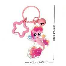 1 móc khóa acrylic lấp lấp lánh với hình các chú ngựa dễ thương (Ngựa Cầu Vồng, Ngựa Fluttershy, Ngựa Twilight, Ngựa Rarity và Ngựa Cầu Vồng), có vòng sao và chuông, quà tặng móc khóa thời trang dành cho người hâm mộ My Little Pony vào dịp sinh nhật, Giáng sinh, Halloween. - Nhiều màu - Xem 3