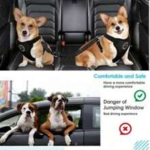 1pc Pet Car Safety Leash, Dog Safety Harness, Adjustable Elastic Shock-Absorbing Nylon Strap, Large Dog Anti-Jump Window Safety Vest - Multicolor - View 5
