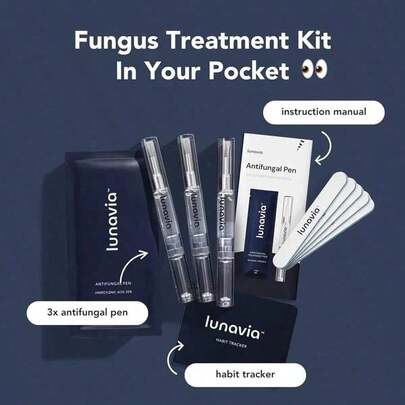 [3x Bolígrafo Antifúngico] Lunavia Bolígrafo Antifúngico - ÁCIDO UNDECILENICO 25% - Cura la mayoría de los casos de pie de atleta, picazón en la ingle