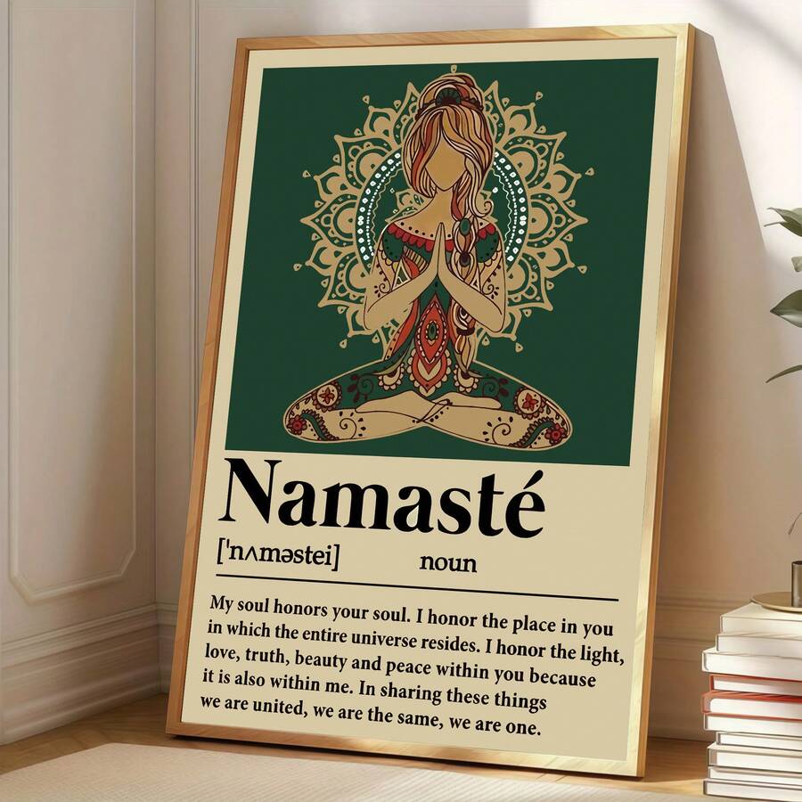 1 pieza Póster con impresión en lienzo de mujer con citas clásicas sobre meditación, arte de pared moderno, decoración adecuada para cafés, hogares, dormitorios, salas de estar, cocinas, baños, oficinas, decoración del hogar, casas decorativas, decoración de dormitorio, decoraciones de pared, opción ideal para amigos - Multicolor - Ver 1