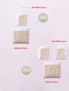 令人愉悦的2/3件套床上用品组合，包含花卉蕾丝、纯色格子、条纹和蝴蝶结元素，清新柔软。套装包含：1件花卉蕾丝被套 + 1/2件花卉蕾丝枕套（不含被芯和枕芯），隐形拉链，四角系带，适用于卧室、宿舍、旅行酒店，四季皆宜。 - 彩色 - 查看 3